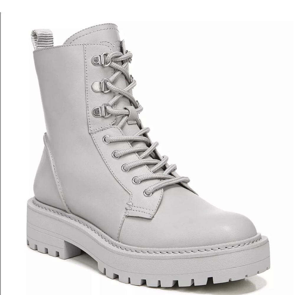 Sam Edelman gray lace up combat boots